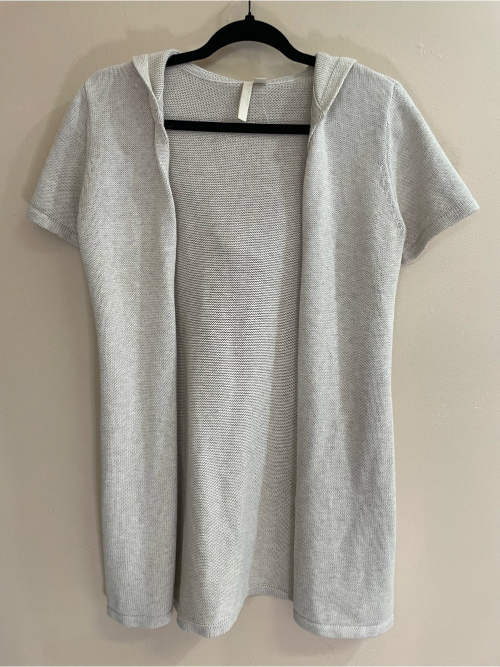 Pure Jill J.Jill Light Gray Short Sleeve Hooded Knit Top XS 100% Cotton